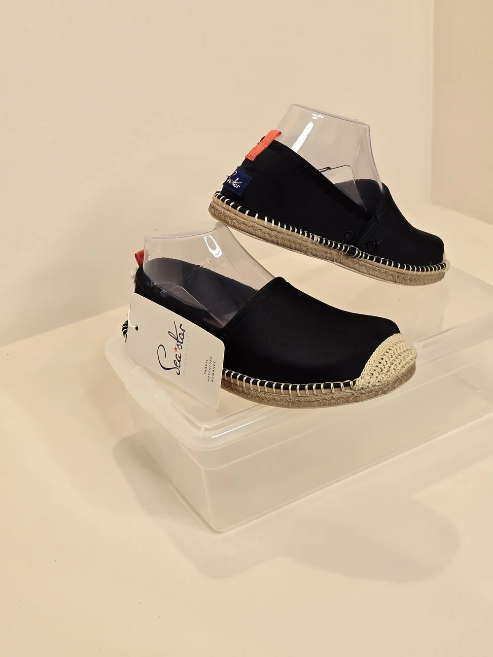 Women's Black Canvas Espadrille Slip-Ons Size 7